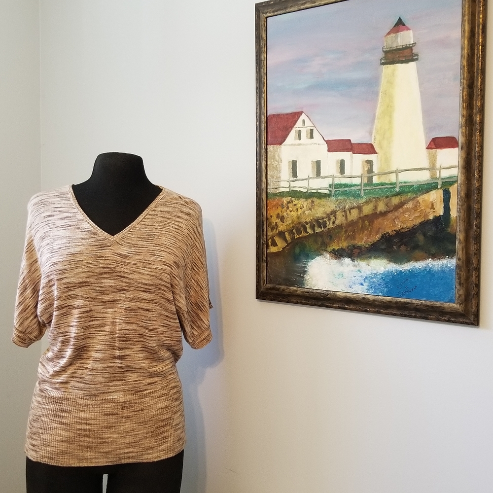 Brown Short-sleeved Sweater